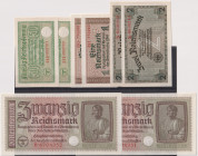 Germany, 50 Reichspfennig - 20 Reichsmark b.d.(1939), Reichskreditkassenscheine, 8 pcs, Ro. 550 - 554, Pick R135 - 139

UNC - aUNC