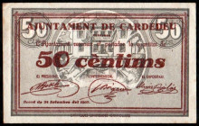 Cardedeu, Barcelona. Ayuntamiento. 50 céntimos. EBC-