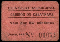 Carrión de Calatrava, Ciudad Real. Consejo Municipal. 50 céntimos