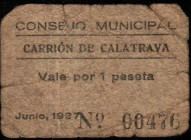 Carrión de Calatrava, Ciudad Real. Consejo Municipal. 1 peseta