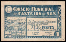 Castejón de Sos, Huesca. Consejo Municipal. 1 peseta. EBC/EBC-