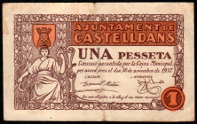 Castelldans, Lleida. Ayuntamiento. 1 peseta