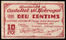 Castellet de Llobregat, Barcelona. Ayuntamiento. 10 céntimos