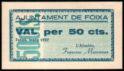 Foixà, Girona. Ayuntamiento. 50 céntimos. EBC/EBC+