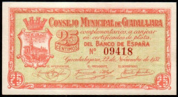Guadalajara. Consejo Municipal. 25 céntimos. EBC