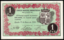 Guadix, Granada. Consejo Municipal. 1 peseta. Mejor que EBC