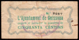 Guissona, Lleida. Ayuntamiento. 50 céntimos