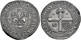 Firenze. Assedio imperiale, 14 ottobre 1529 – 12 agosto 1530 Mezzo scudo I semestre 1530, AR 16,81 g. SENATVS POPVLVS Q FLORENTINVS Giglio di Firenze ...