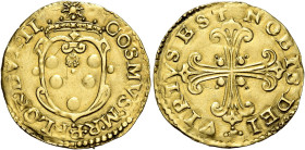 Firenze. Cosimo I de’Medici duca II poi granduca I, 1537-1574. I periodo: duca della Repubblica di Firenze, 1537-1574 Scudo del sole, AV 3,33 g. Sole ...