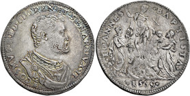 Firenze. II periodo: duca di Firenze e Siena, 1555-1569 Mezza piastra 1569, AR 16,06 g. COSMVS MED FLOREN ET SENAR DVX II Busto corazzato a d. Rv. S I...