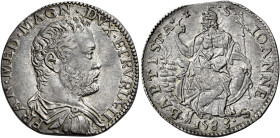 Firenze. Francesco I de’Medici granduca II, 1574-1587 Testone 1583, AR 8,35 g. FRAN MED MAGN DVX ETRVRIÆ II Busto corazzato a d. Rv. S – IOANNE – S – ...