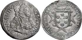 Firenze. II periodo: granduca, 1588-1609 Pisa. Tallero 1607, AR 28,08 g. FERDINANDVS MED MAG ETR DVX III Busto radiato e corazzato a d., con scettro n...