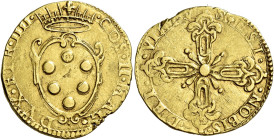 Firenze. Cosimo II de’Medici granduca IV, 1609-1621 Doppia, AV 6,72 g. COS II MAG – DVX ETR IIII Stemma coronato. Rv. VIRTV – S EST – NOBIS – DEI Croc...