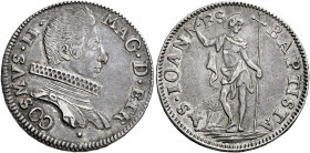 Firenze. Cosimo II de’Medici granduca IV, 1609-1621 Testone coniato al torchio, AR 9,11 g. COSMVS II – MAG D ETR Busto corazzato a d., con colletto al...