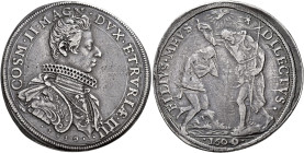 Firenze. Cosimo II de’Medici granduca IV, 1609-1621 Piastra 1610/1609, AR 32,28 g. COSM II MAGN DVX ETRVRIÆ IIII Busto corazzato a d., con colletto al...