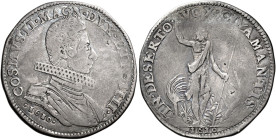 Firenze. Cosimo II de’Medici granduca IV, 1609-1621 Testone 1610, AR 8,96 g. COSMVS II MAGN DVX ETR IIII Busto corazzato a d., con colletto alla spagn...