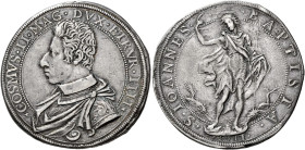 Firenze. Cosimo II de’Medici granduca IV, 1609-1621 Piastra 1611, AR 32,41 g. COSMVS II MAG DVX ETRVR IIII Busto corazzato a s. Rv. S IOANNES – BAPTIS...