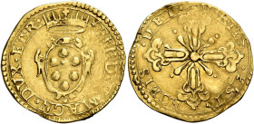 Firenze. Ferdinando II de’Medici granduca V, 1621-1670 Mezza doppia, AV 3,20 g. FERD II MAGN DVX ETR Stemma coronato. Rv. VIRTVS – EST – NOBIS – DEI C...