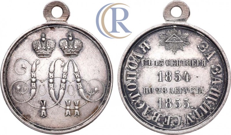 Russia. Медаль 1855 года. За защиту Севастополя. Серебро, 12,69г. Диаметр 28 мм....