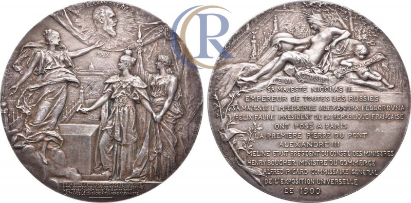 Russia. Медаль 1900 года. На открытие моста Александра III в Париже. Бронза, сер...