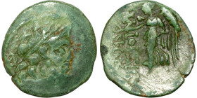 Asia Minor Bronze coin (3-1 BC) Obverse: Head of Zeus Reverse: Nike walking left

21mm 5,05g