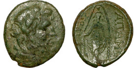 Phrygia: Apamea (133-48 BC) Bronze coin. Obverse: Laureate head of Zeus right. Reverse: AΠΑΜΕΩ ANΔΡΟΝI ΑΛΚΙΟΥ. Cult statue of Artemis Anaïtis facing
...