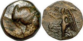 Bronze coin Asia Minor (3-1 BC) Obverse: Head of Athena. Reverse: Nike walking left

15mm 4,15g