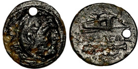 Bronze coin, Asia Minor (3-1 BC) Obverse: Head of Heracles Reverse: herales atrubutes

20mm 5,19g