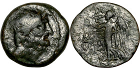 Bronze coin, Asia Minor (3-1 BC) Obverse: Head of zeus Reverse: Nike walking left

20mm 7.09g