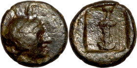 Caria, Halikarnassos. Obverse: Head of Poseidon. Reverse: Trident

10mm 1,55g