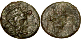 Asia Minor (3-1 BC) Bronze coin Obverse: Head of tyche Reverse: Head o Zeus

18mm 5,02g