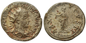 Gordian III, 238-244. Antoninianus (silver, 4.33 g, 22 mm), Antioch. IMP CAES M ANT GORDIANVS AVG Radiate, draped and cuirassed bust right. Rev. PAX A...