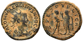 Saloninus, as Caesar, 258-260. Antoninianus (billon, 4.61 g, 20 mm), Samosata. SALON VALERIANVS NOB CAES Radiate, draped and cuirassed bust of Salonin...