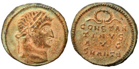 Constantine I, 307/310-337. Follis (bronze, 2.06 g, 18 mm), Antioch. Laureate head of Constantine I to right. Rev. CONSTAN/TINVS / AVG in three lines;...