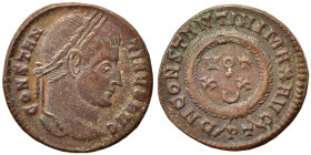 Constantine I. 307/310-337. Nummus (bronze, 2.77 g, 18 mm), Ticinum. CONSTAN-TINVS AVG Laureate head of Constantine I to right. Rev. D N CONSTANTINI M...