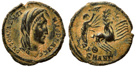 Divus Constantine I, died 337. Follis (bronze, 1.68 g, 16 mm), Antioch. DV CONSTANTINVS P T AVGG Veiled head of Divus Constantine I to right. Rev. Div...