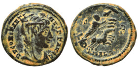 Divus Constantine I, died 337. Follis (bronze, 2.07 g, 17 mm), Alexandria. DV CONSTANTINVS P T AVGG Veiled head of Divus Constantine I to right. Rev. ...