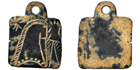 Medieval pendant (bronze, 1.17 g, 21x17 mm). Sold as seen.