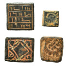 4x Islamic weight (bronze, cca. 3.50 g). Sold as seen, no returns.