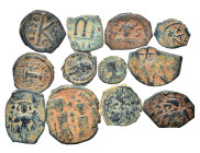 Group lot of 12 Byzantine coins. F-VF. Sold as seen, no returns.