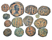 Group lot of 14 Byzantine coins. F-VF. Sold as seen, no returns.