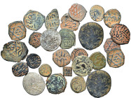 Group lot of 23 Islamic coins and 2 Islamic weights. F-VF. Sold as seen, no returns.