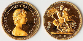 Elizabeth II gold Proof 1/2 Sovereign 1980, British Royal mint, KM922. Accompanied by original box and COA. HID09801242017 © 2024 Heritage Auctions | ...