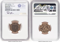 Charles III gold "Queen Elizabeth II Memorial" Sovereign 2022 MS70 Deep Prooflike NGC, KM2341. One of First 500 Struck, 38th Coin Struck. Label hand-s...