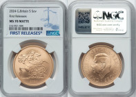 Charles III gold Matte Proof 5 Sovereign 2024 MS70 NGC, Mintage: 385. First Releases. HID09801242017 © 2024 Heritage Auctions | All Rights Reserved