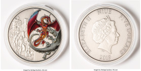 Elizabeth II silver Proof Colorized "The Red Dragon" 5 Dollars (2 oz) 2019 UNC, New Zealand mint. Accompanied by original box. HID09801242017 © 2024 H...