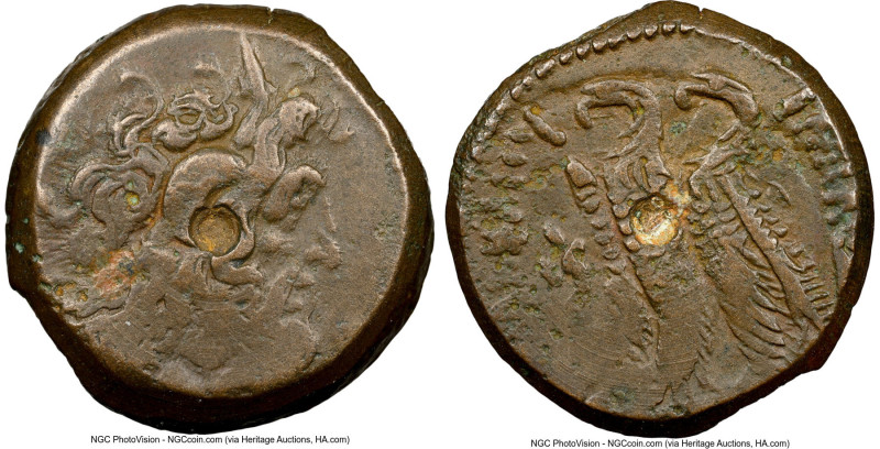 PTOLEMAIC EGYPT. Cleopatra III and Ptolemy IX Soter II (116/5-107 BC). AE hemiob...