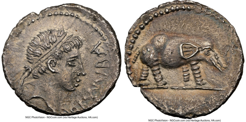MAURETANIAN KINGDOM. Juba II (25 BC-AD 23/24). AR denarius (17mm, 5h). NGC XF. C...
