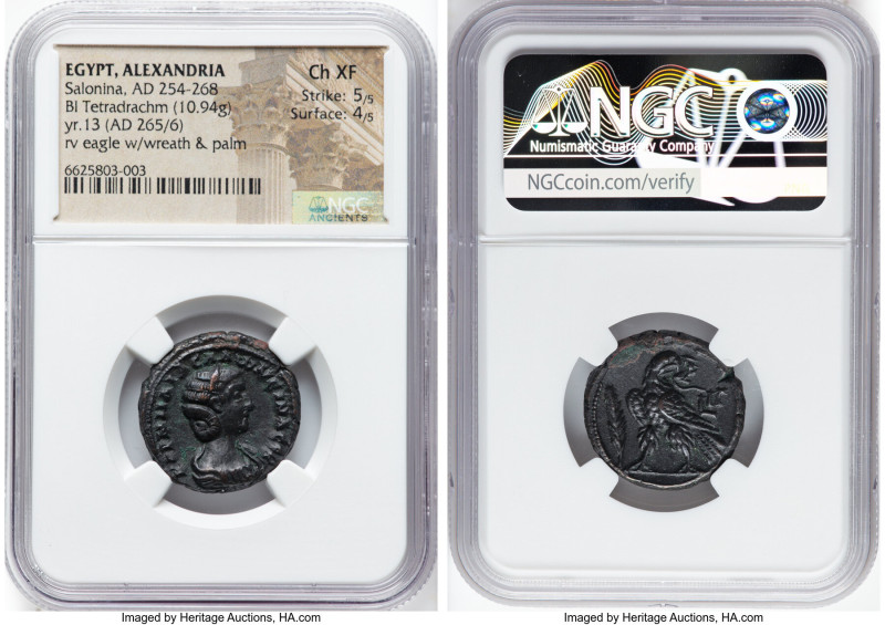 EGYPT. Alexandria. Salonina (AD 254-268). BI tetradrachm (23mm, 10.94 gm, 12h). ...