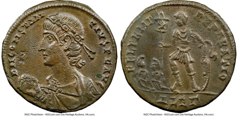 Constantius II, as Augustus (AD 337-361). BI centenionalis (21mm, 5h). NGC AU. A...